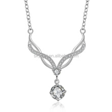 Crystal Zircon Cluster Flower Necklet 925 Joyería de plata al por mayor